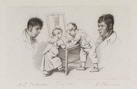 KG 08700
<br/>
Portret van de kunstenaars A.L. Zeelander en A. Oberman
<br/>
<em>Marcus, Jacob Ernst (1774-1826)</em>